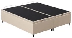 Base Cama Box Baú Casal Queen 158cm Hit Z04 Suede Bege - Mpozenato