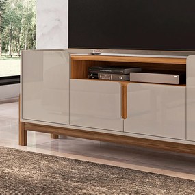 Rack 04 Portas Ayumi 190 cm Off White e Cedro - D'Rossi