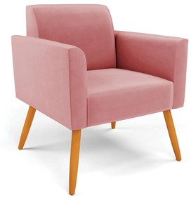 Sofá Namoradeira com Poltrona Pés Palito Castanho Marisa Suede D03 - D'Rossi - Rose