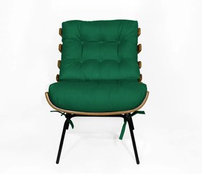Kit 2 Poltronas Costela Com 2 Puff Costela Suede Verde
