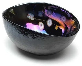 Bowl de Murano Preto Iridescente com Murinas Yalos