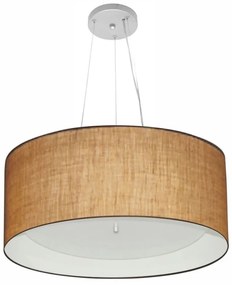 Lustre Pendente Cilíndrico Vivare Md-4145 Cúpula em Tecido 50x25cm - Bivolt