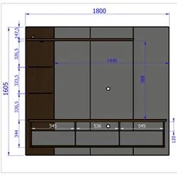 Painel Bancada Suspensa Para TV Até 60 Polegadas Trend Off White/Cinam