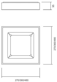 Plafon Belize 27X27Cm Led 16,4W Bivolt | Usina 19010/27 (BT - Branco Texturizado, 3000k)