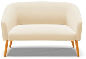 Namoradeira 02 Lugares Stella Suede Pés Palito Castanho - D'Rossi - Bege