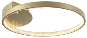 Plafon Millenium Redondo Ø50X07Cm Metal Dourado 31W Led 3000K - Bella...