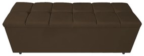 Calçadeira Estofada Manchester 140 cm Casal Suede Marrom - ADJ Decor