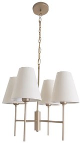 Lustre Tecido Aluminio Dourado 48X28cm Thomas