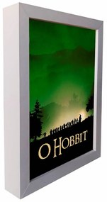 Quadro Luminária Box A4 32x22cm O Hobbit O Senhor dos Anéis - Branco
