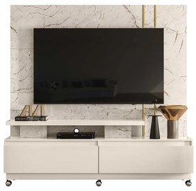 Home Theater Braun MDP 2 Gavetas até 75 Calacata/OffWhite G97 - Gran Belo