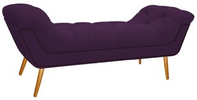Calçadeira Estofada Veneza 140 cm Casal Suede Roxo - ADJ Decor