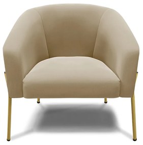 Poltrona Decorativa Pé de Ferro Dourado Kit 2 Stella Suede D03 - D'Rossi - Marrom Rato