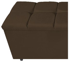 Calçadeira Estofada Manchester 90 cm Solteiro Suede Marrom - ADJ Decor