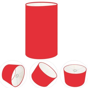 Cúpula Abajur Cilíndrica Cp-7002 Ø13x30cm Vermelho
