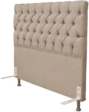 Cabeceira Cama Box Casal Queen 160cm Cristal Linho Bege - MV Estofados