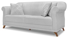 Sofá 2 Lugares Pé de Madeira Julieta 180 cm Linho S04 - D'Rossi - Grigio