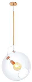 Pendente Globo Inclinado Ø41X85Cm Metal E Globo Ø41Cm 01Xe27 |Old Arti... (GRAFITE / COBRE FOSCO, AMBAR)
