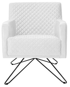 Poltrona Decorativa Nagoya Base Orby PU Sintético Branco G15 - Gran Belo