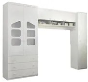 Quarto Modulado Infantil com Guarda Roupa 02 Portas Eloísa Branco - Ph
