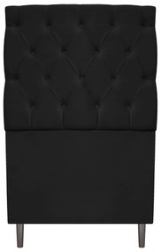 Cabeceira Estofada Liverpool 90 cm Solteiro Suede Preto - ADJ Decor
