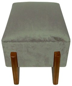 Banquinho Acolchoado Evo Retangular Peach Veludo em Várias Cores - Prata