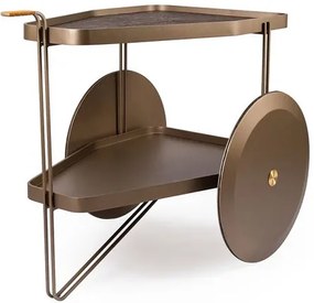 Carrinho Bar Alamo Bronze e Mescla Cinza Base Bronze - 77423 Sun House