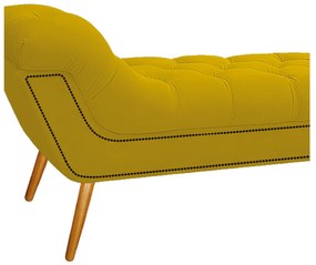 Calçadeira Estofada Veneza 160 cm Queen Size Suede Amarelo - ADJ Decor