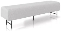 Puff Recamier Decorativo Pés em Ferro 195cm Dublin Z37 Linho Cinza Cla