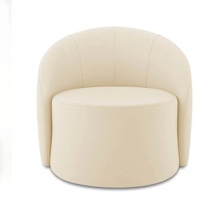 Poltrona Decorativa Orgânica Lua Sintético Bege D03 - D'Rossi