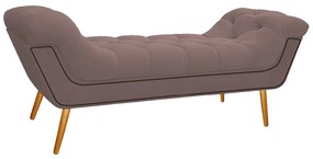 Calçadeira Estofada Veneza 160 cm Queen Size Linho Rosê - ADJ Decor