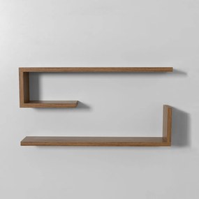 Conjunto com 2 Prateleiras Contemporânea Louro Freijó - 89cmx25cmx19cm - Conjunto com 2 Prateleiras Contemporânea 89cmx25cmx19cm Louro Freijó NV