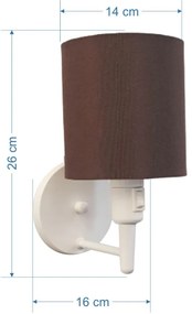 Arandela Cilíndrica Md-2030 Branca Com Liga e Desliga Cúpula Café - Bivolt