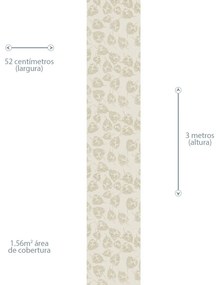 Papel de Parede Floral Folhas 3D Creme