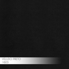 Banqueta Decorativa Billie Base Bronze Veludo Preto G41 - Gran Belo