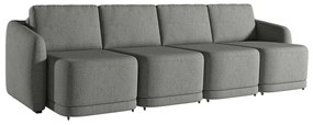 Sofá Cama Modulado Retrátil e Reclinável Decorativo Varsóvia 396cm Linho Cinza Chumbo G33 - Gran Belo