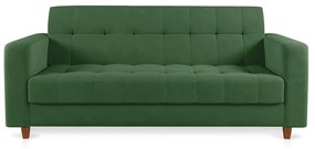 Sofá 03 Lugares Arezzo Suede Pés Chanfrado Castanho - D'Rossi - Verde