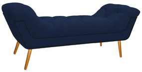Calçadeira Estofada Veneza 195 cm King Size Suede Azul Marinho - ADJ Decor