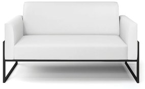 Sofá Namoradeira Base Industrial Alta Preto Marisa Corino D03 - D'Rossi - Branco