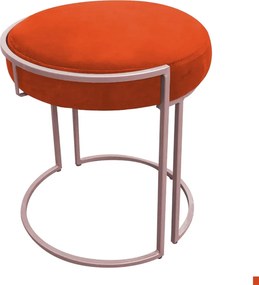 Puff Redondo Base Industrial Rosê Kit 2 Love Suede - Laranja