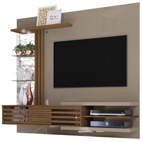 Painel TV 55 Pol 182cm Bancada Suspensa para Sala Romelli M20 - D'Rossi - Fendi e Naturale