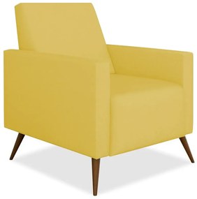 Poltrona Decorativa Amamentação Gabi Pé Palito Suede Amarelo