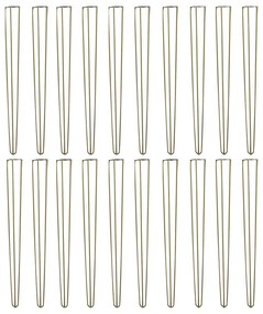 Kit 18 Pés de Metal 90 CM Hairpin Legs Aparador e Mesa de Canto Dourado G41