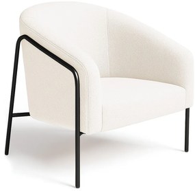 Poltrona Sala Industrial Alta Preto Stella Bouclê D03 - D'Rossi - Off White
