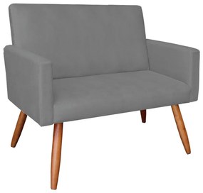 Namoradeira Larissa Suede Grafite Pés Palito Castanho D'Rossi