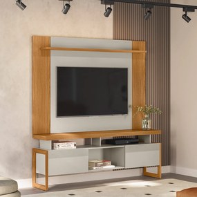 Conjunto Painel Extensível Rack Tremonti/Elora TV até 70 Polegadas Nature/Off White G77 - Gran Belo