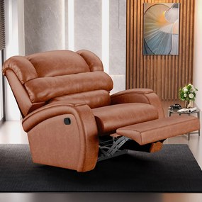 Poltrona do Papai Sala de Cinema Reclinável Kylie Manual PU Caramelo Brilho G23