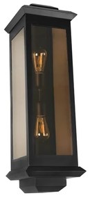 Arandela Vidro Aluminio Preto 78,1X24cm Toscana Trap Duo