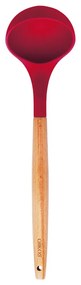 Concha de Silicone com Cabo de Madeira - Vermelho