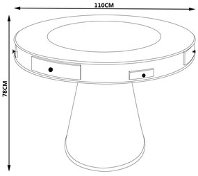 Mesa de Jogos Carteado 4 Lugares Bellagio com Gavetas e Tampo Reversível Base Cone com Tecido Nogueira/Verde G42 - Gran Belo