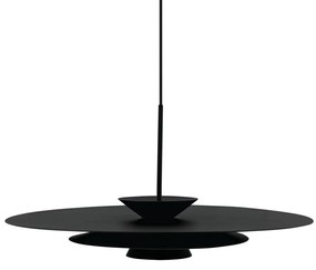 Pendente Tule Ø60X25,5Cm 1Xmr16 - Usina 25122/60 (PT - Preto Texturizado, PT - Preto Texturizado)